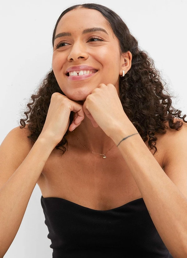 bonprix - Blusa Preta em Malha Crepe 7