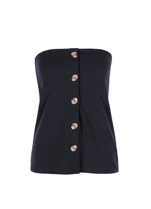 Quintess - Blusa Preto em Malha Crepe