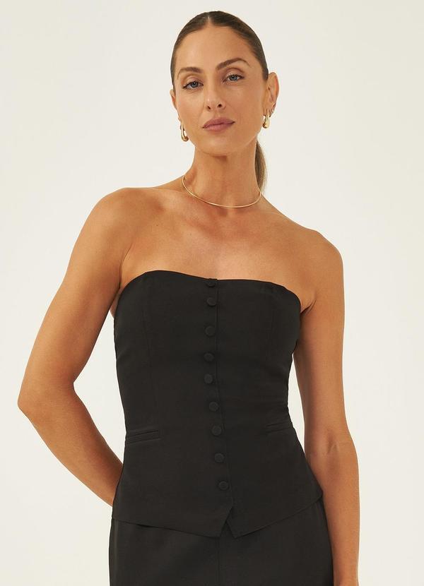 Principessa - Blusa Tomara que Caia de Alfaitaria Preta Rosi