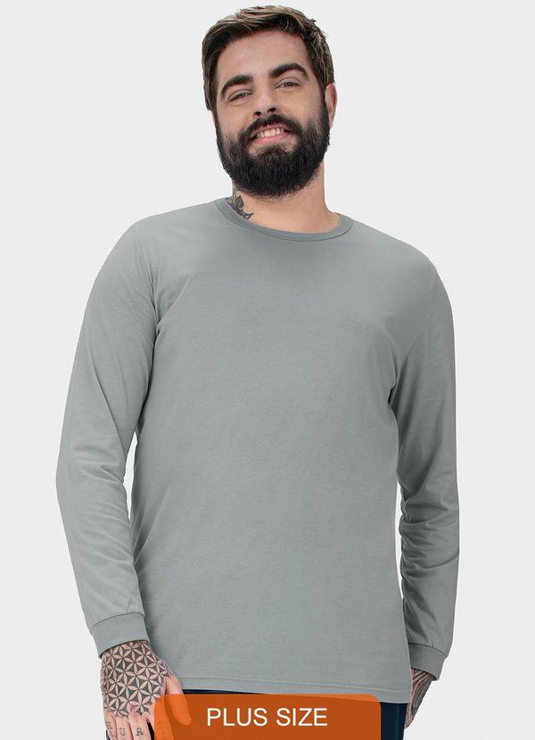 Malwee - Camiseta Masculina em Malha Plus Cinza