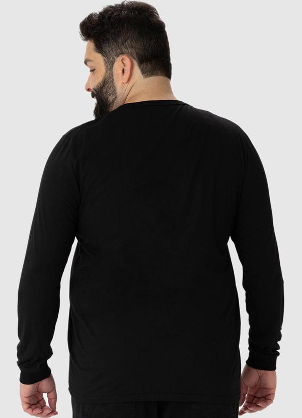 Malwee - Camiseta Masculina em Malha Plus Preto 2