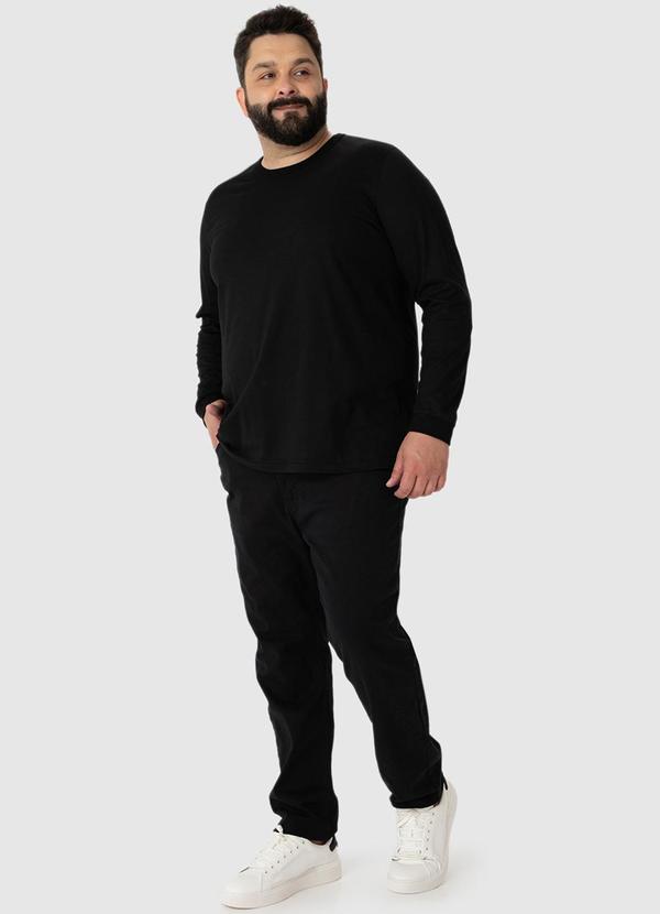 Malwee - Camiseta Masculina em Malha Plus Preto 3
