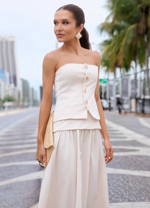 Naguchi - Top Alfaiataria com Botoes Off White