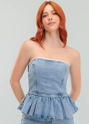 Angel - Top Denim Azul - ANGEL