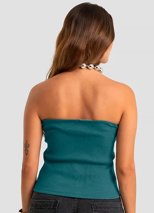 Dianna - Top Femimino em Ribana Verde - DIANNA