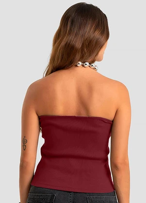 Dianna - Top Femimino em Ribana Vermelho - DIANNA