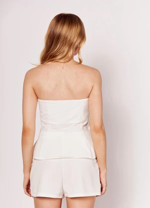 Sofie - Top Tomara que Caia com Recortes Branco - SOFIE