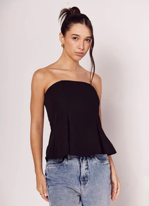 Sofie - Top Tomara que Caia com Recortes Preto - SOFIE