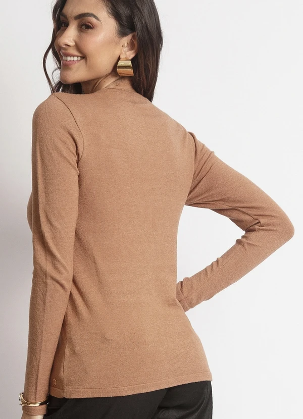 Doce Tom - Blusa Basica em Modal Bege 2