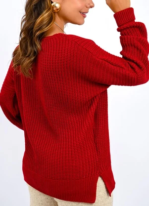 Doce Tom - Blusa Decote em V Vermelho - DOCE TOM