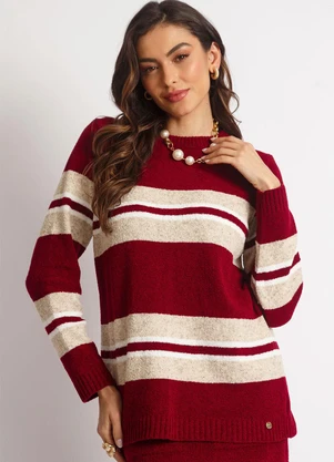 Doce Tom - Blusa Flavia Vermelho e Bege - DOCE TOM