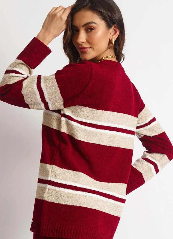 Doce Tom - Blusa Flavia Vermelho e Bege 2