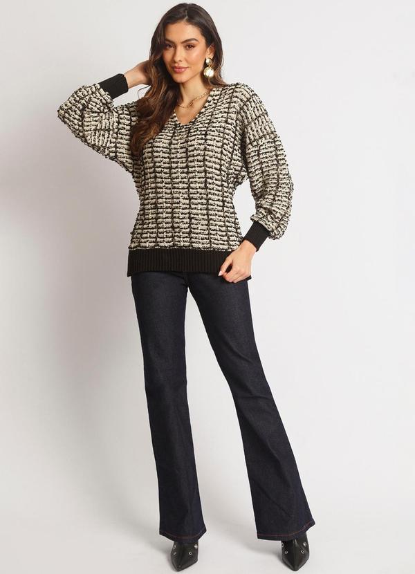 Doce Tom - Blusa Tricot Kira Off e Preto 3