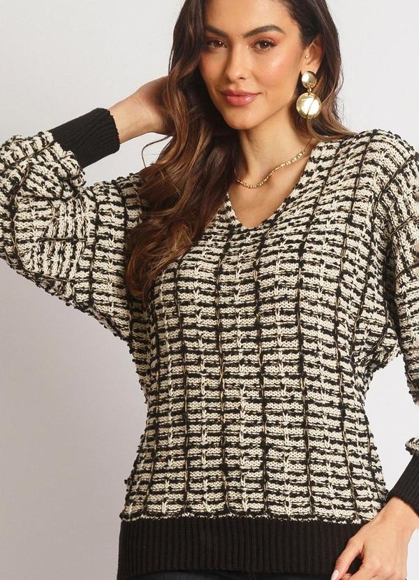 Doce Tom - Blusa Tricot Kira Off e Preto 4