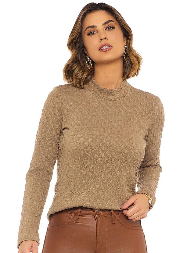 Rafree - Blusa Manga Longa Tricô Avelã