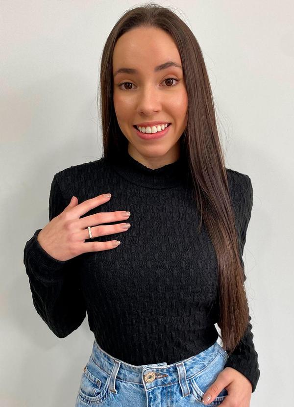 Rafree - Blusa Manga Longa Tricô Preto