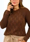Doce Tom - Blusa Trico Trança Marrom - variação: Marrom