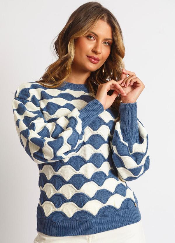 Doce Tom - Blusa Tricot Julia Azul Skye Natural