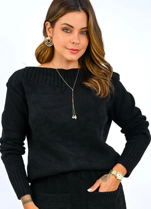 Doce Tom - Blusa Tricot Mahur Preto - DOCE TOM
