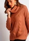 Doce Tom - Blusa Tricot Gola Alta Elegante Rosa - variação: Latte