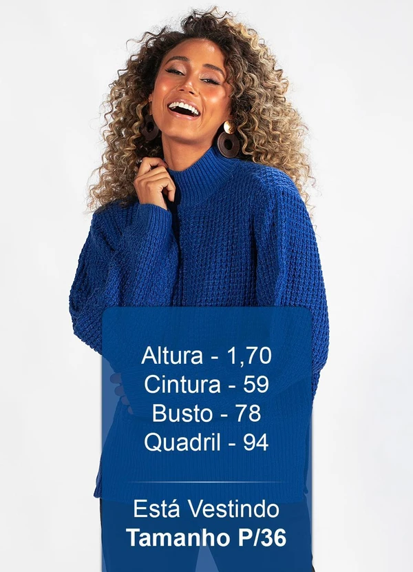 Hering - Blusão Amplo Gola Alta de Tricot Azul 8