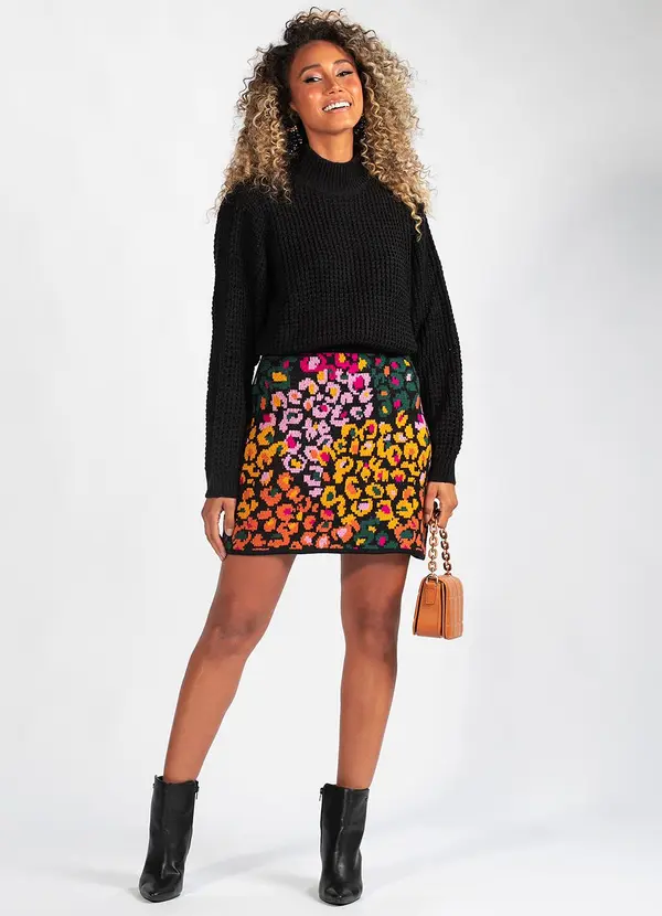 Hering - Blusão Amplo Gola Alta Tricot Preto 3