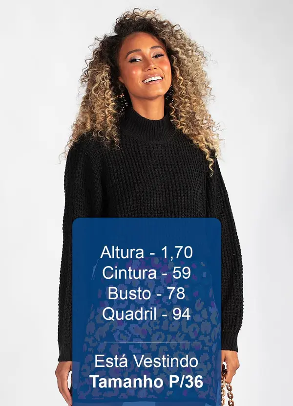 Hering - Blusão Amplo Gola Alta Tricot Preto 5