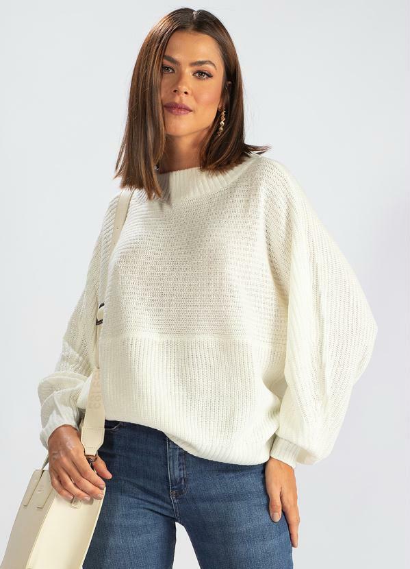 Hering - Blusão de Tricot Manga Longa Branco