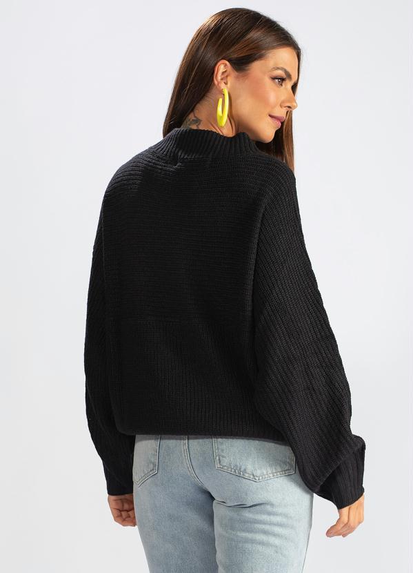 Hering - Blusão de Tricot Manga Longa Preto 2