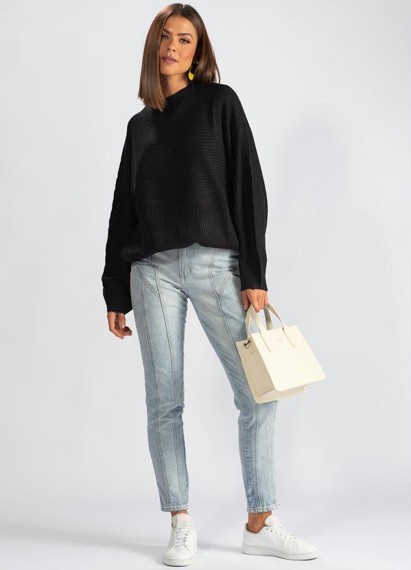 Hering - Blusão de Tricot Manga Longa Preto 3