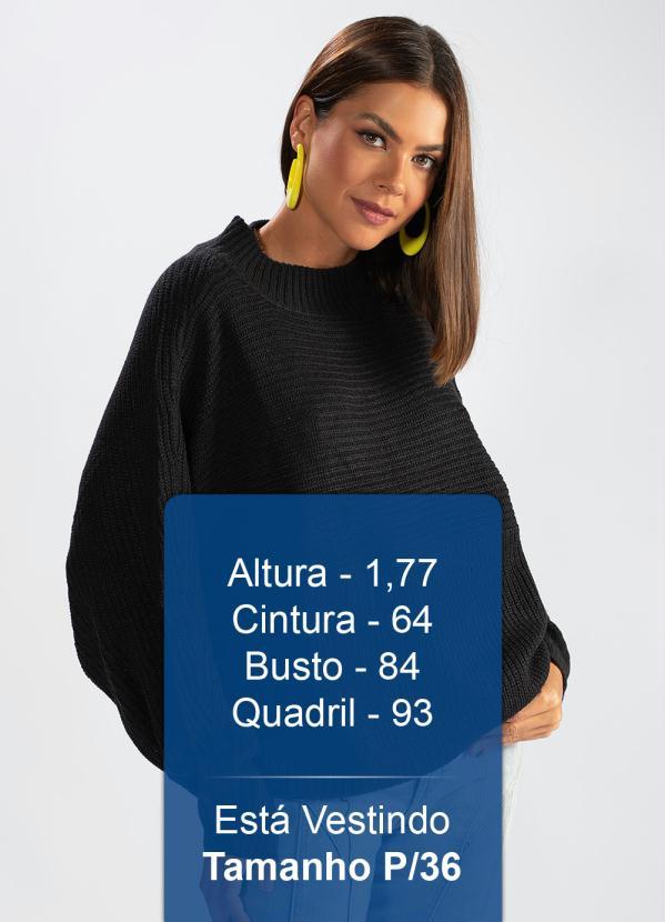 Hering - Blusão de Tricot Manga Longa Preto 5