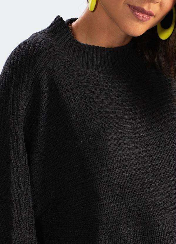 Hering - Blusão de Tricot Manga Longa Preto 6