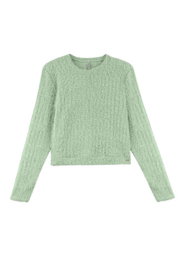 Marialícia - Blusão Feminino de Tricô em Pelo Verde