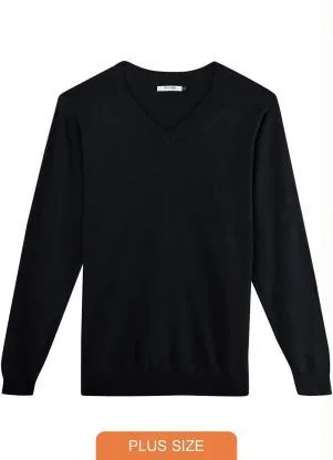 Malwee Plus - Blusão Preto em Tricô Decote V - MALWEE PLUS