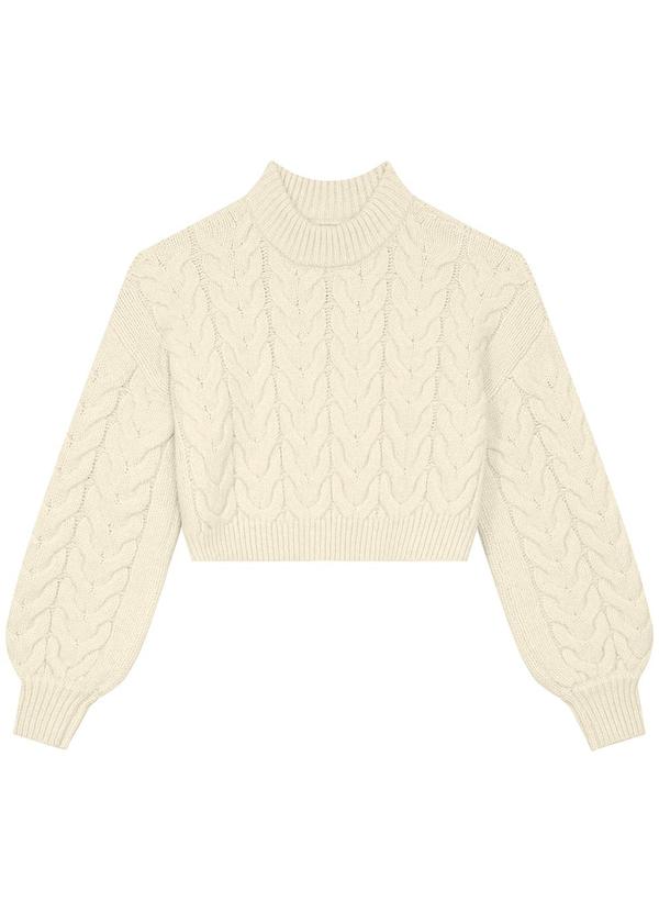 Enfim - Blusão Suéter em Tricô Bege