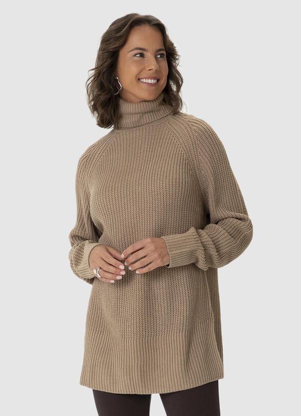 Malwee - Blusão Suéter em Tricô Bege