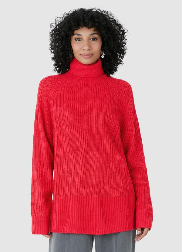 Malwee - Blusão Suéter em Tricô Vermelho