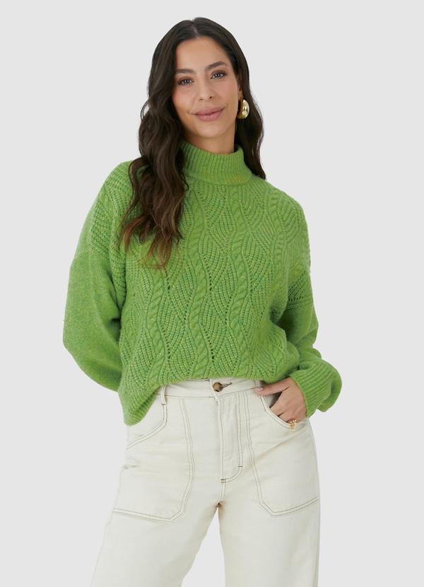 Malwee - Blusão Suéter em Tricot Feminino Verde