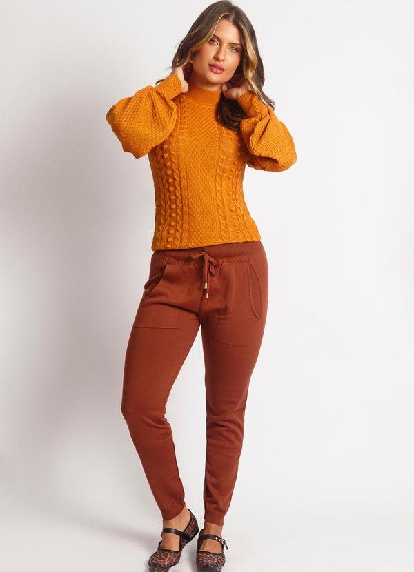 Doce Tom - Calça Tricot Heloisy Terracota 3