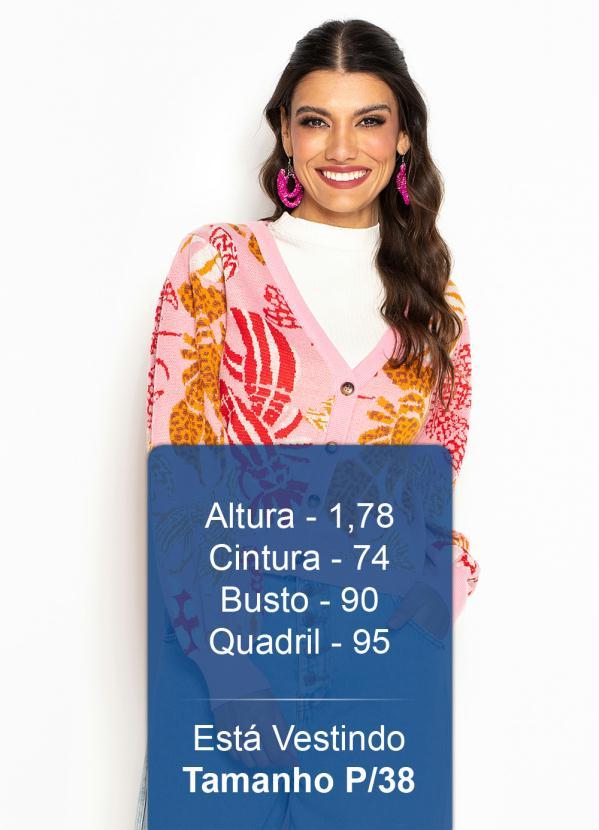 Farm - Cardigan Curto de Tricot Lagostinha Rosa 5
