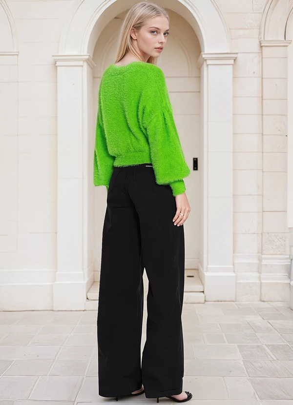 Farm - Cardigan Curto de Tricot Pelinho Verde 4