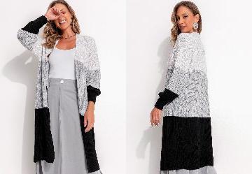 Cardigan Preto em Tric