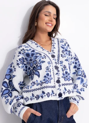 Farm - Cardigan Tricot Porcelana Off White - FARM