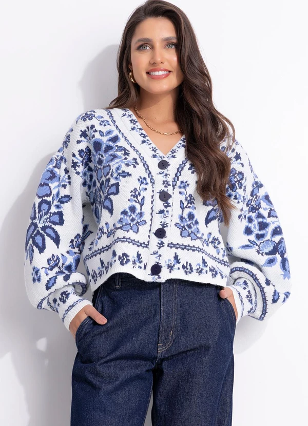 Farm - Cardigan Tricot Porcelana Off White 4