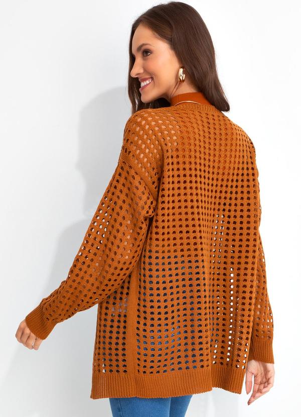 Moda Pop - Casaco Caramelo em Tricô 2