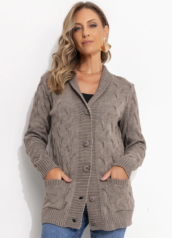 Quintess - Casaco Cinza em Tricô