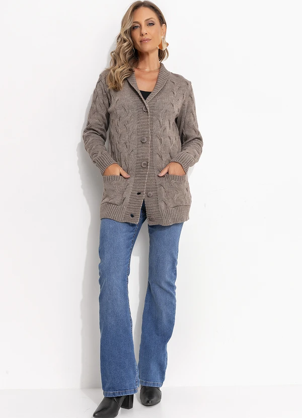 Quintess - Casaco Cinza em Tricô 5