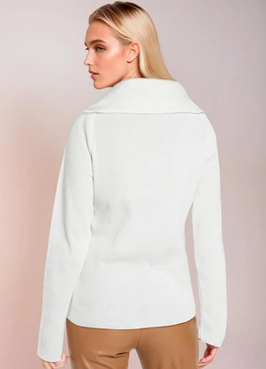 bonprix - Casaco com Zíper Off White - BONPRIX