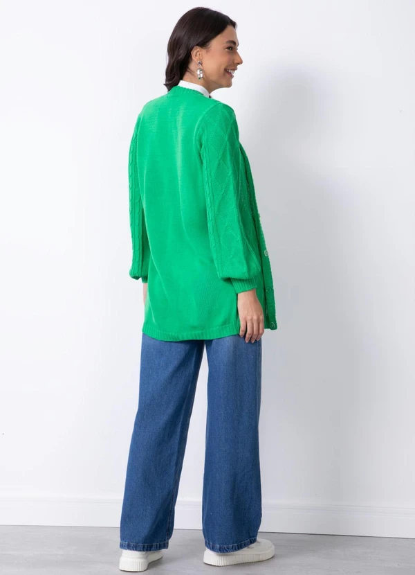 Quintess - Casaco de Tricô Alongado Verde 6