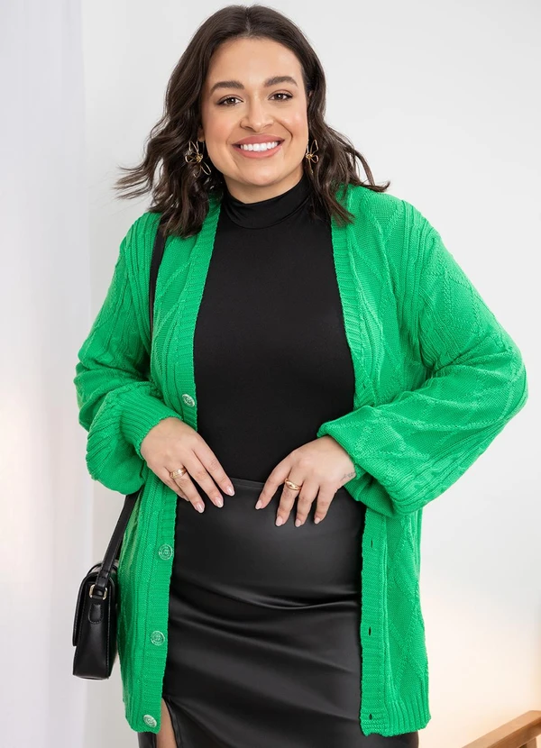 Quintess - Casaco de Tricô Alongado Verde 7